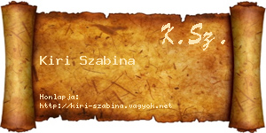 Kiri Szabina névjegykártya