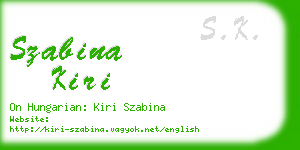 szabina kiri business card